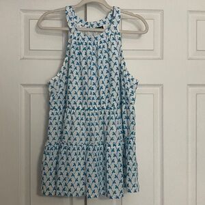 Torrid women’s top with Blue Floral on White